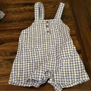 Carter's Blue and White Gingham Overalls